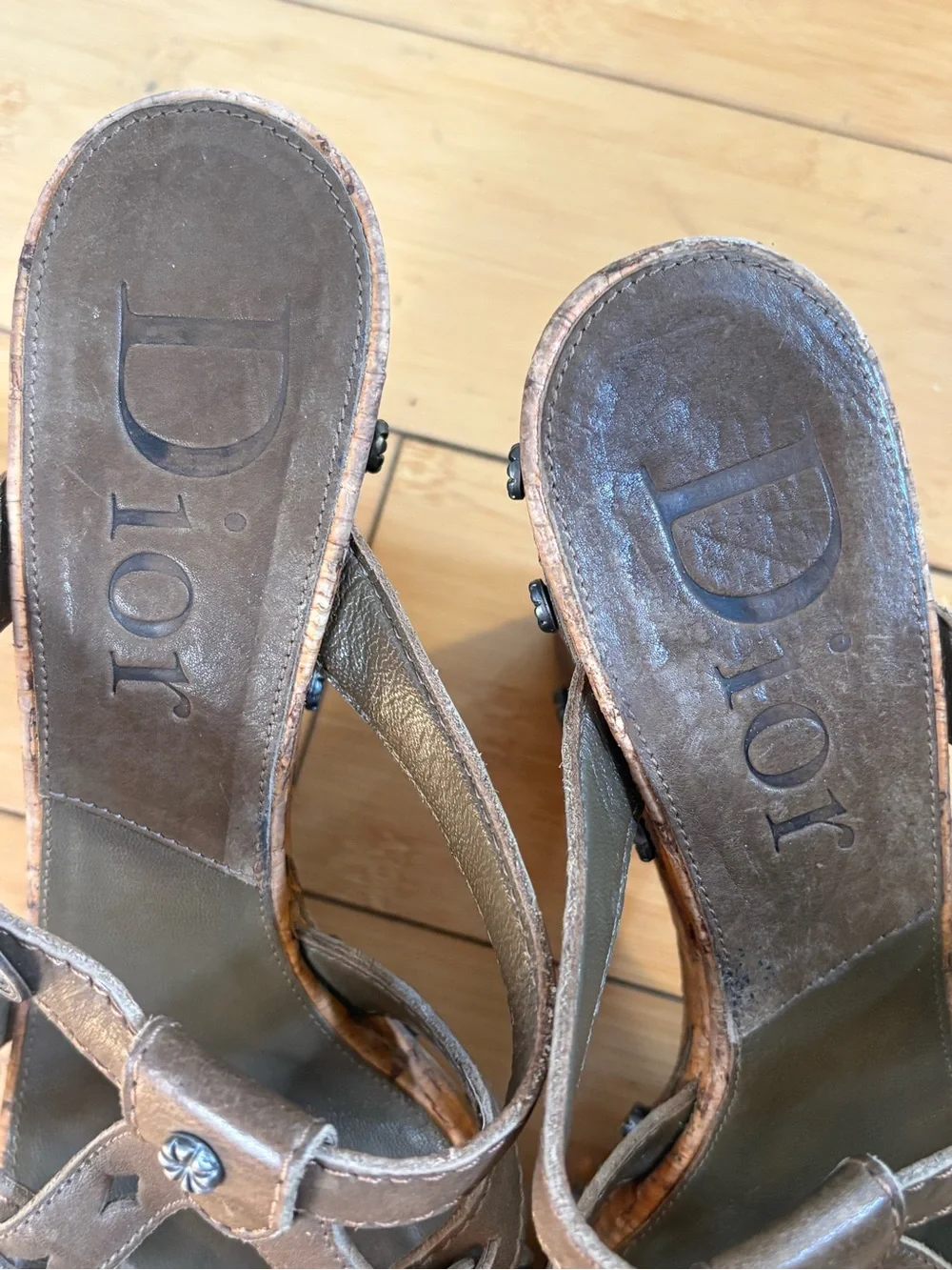 Dior Platform Sandals Gaucho cork heels mules wedges